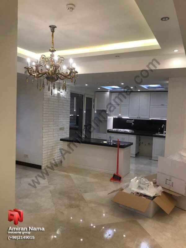 آجر آنتیک سفید منظم آشپزخانه