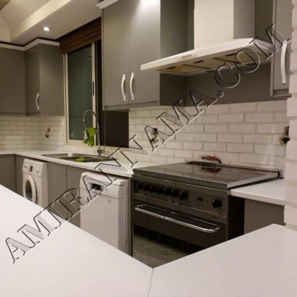 طرح آجر نما آشپزخانه و کابینت ام دی اف آجر نسوز نما