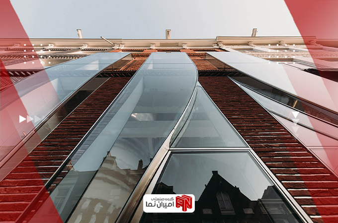 ایده طراحی نمای ساختمان با نمای ترکیبی شیشه و آجر