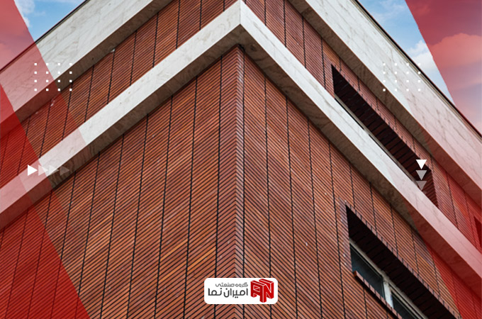 یکی از کاربردهای آجر انگلیسی قرمز در نمای ساختمان به صورت ترکیبی است که با سنگ سفید ترکیب می شود