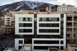 نمونه پروژه طراحی نمای ساختمان با آجر سفید در منطقه ولنجیک بوستان سوم تهران