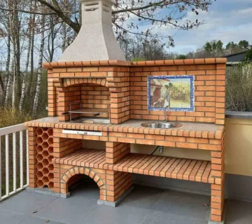 باربیکیو آجری مدرن با سینک گرد برای باغ و حیاط 1 1 360x320