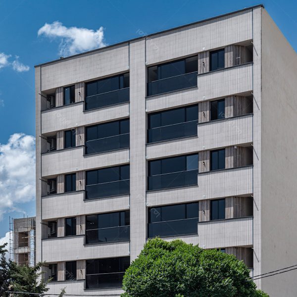 آجر نسوز سفید نمای آپارتمان 6 طبقه در زعفرانیه تهران