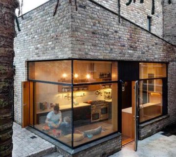 طراحی خلاقانه نمای آجری با الگوهای هندسی