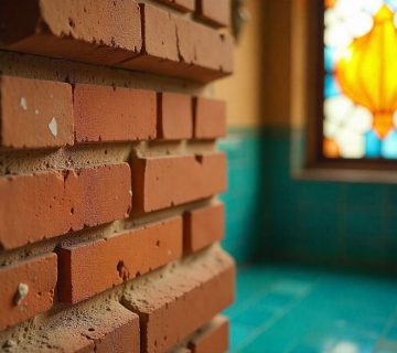 نمای داخلی هتل با دیوار آجری