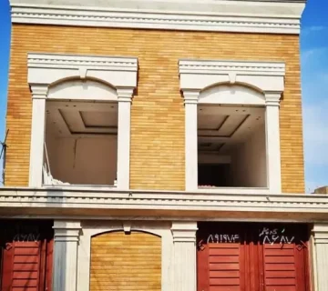 دیوار خارجی ساختمان با آجر شاموتی