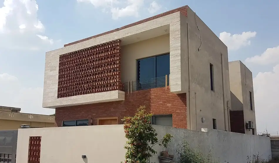 طراحی نما با سنگ و آجر نسوز
